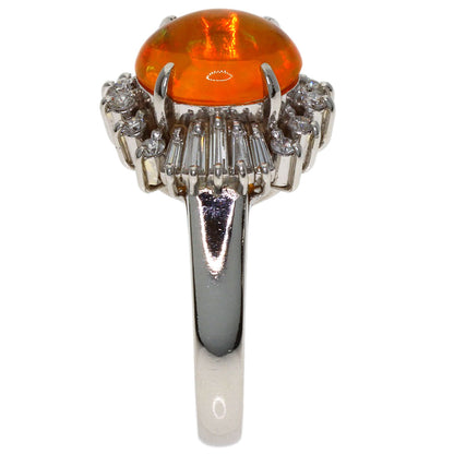 1.47ct Opal Diamond Ring Platinum PT900 6.2g　Ladies