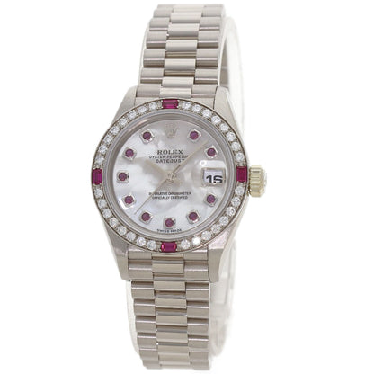 ROLEX Datejust 10P Ruby Watches 69069 K18 White Gold/K18 White Gold Ladies