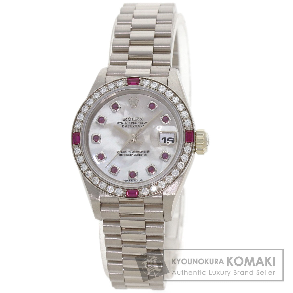 ROLEX Datejust 10P Ruby Watches 69069 K18 White Gold/K18 White Gold Ladies