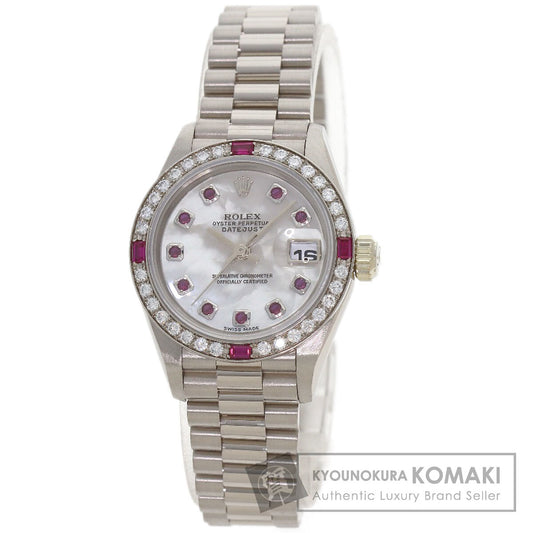 ROLEX Datejust 10P Ruby Watches 69069 K18 White Gold/K18 White Gold Ladies