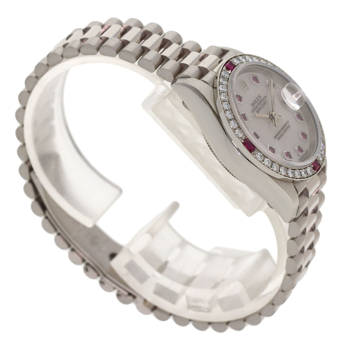 ROLEX Datejust 10P Ruby Watches 69069 K18 White Gold/K18 White Gold Ladies