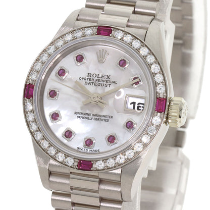 ROLEX Datejust 10P Ruby Watches 69069 K18 White Gold/K18 White Gold Ladies