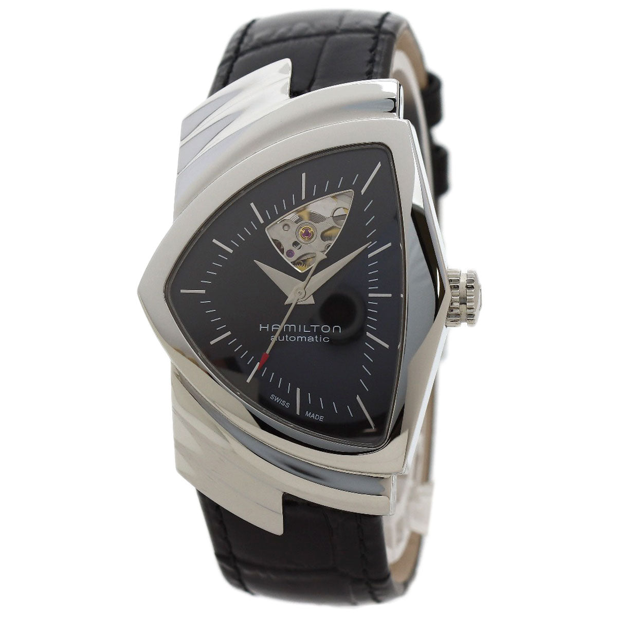 HAMILTON Ventura Open Heart Auto Watches H24515732 Stainless Steel/Leather mens
