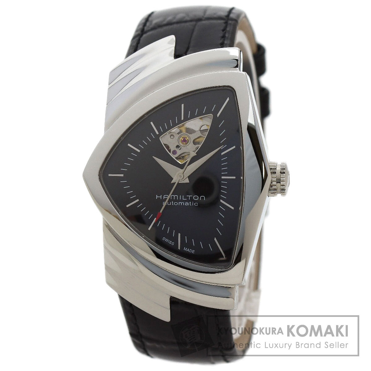 HAMILTON Ventura Open Heart Auto Watches H24515732 Stainless Steel/Leather mens