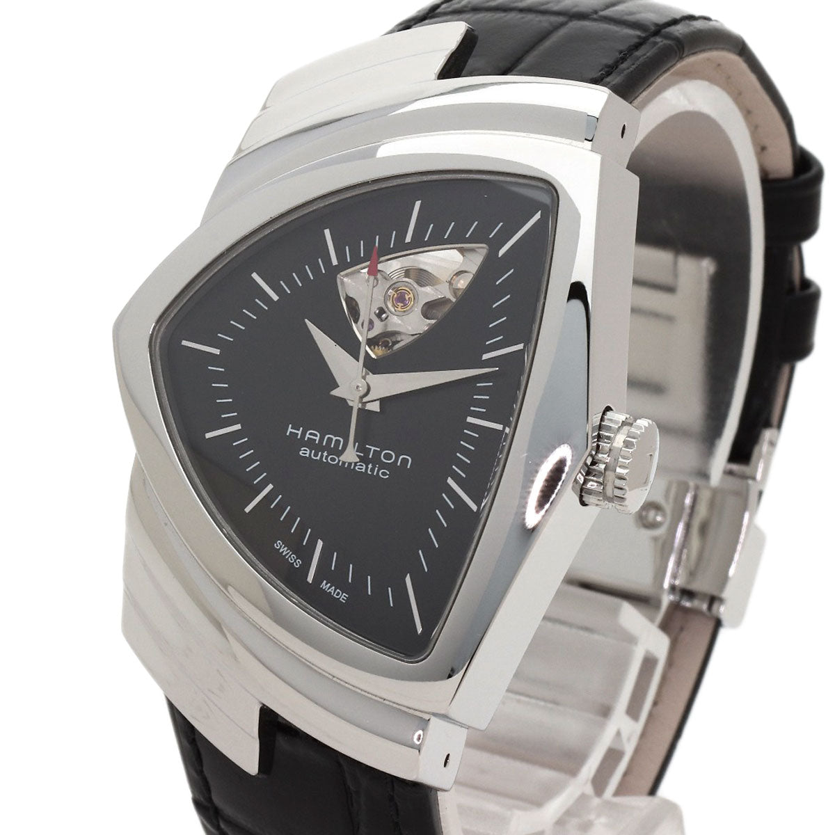 HAMILTON Ventura Open Heart Auto Watches H24515732 Stainless Steel/Leather mens