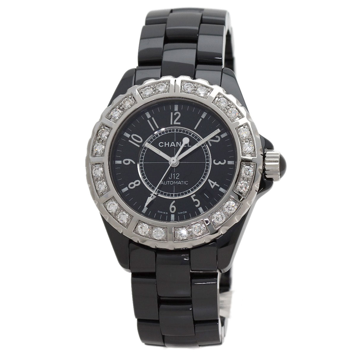 CHANEL J12 1.5" DiamondBezel Watches H1174 Ceramic/Ceramic mens