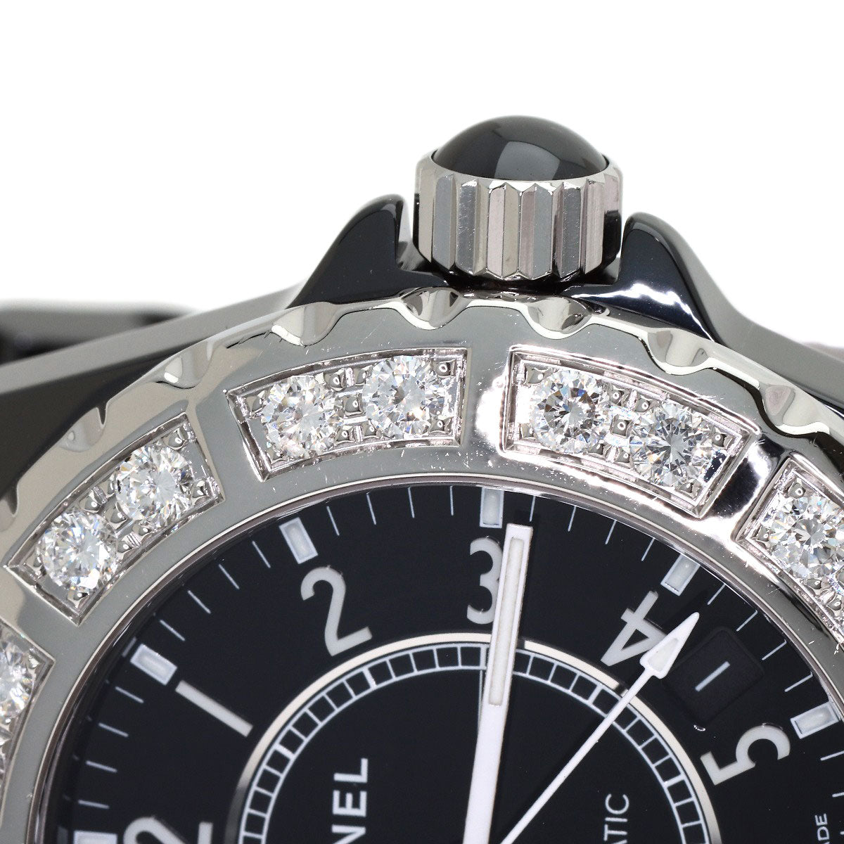 CHANEL J12 1.5" DiamondBezel Watches H1174 Ceramic/Ceramic mens