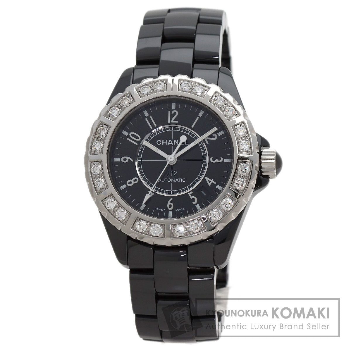 CHANEL J12 1.5" DiamondBezel Watches H1174 Ceramic/Ceramic mens