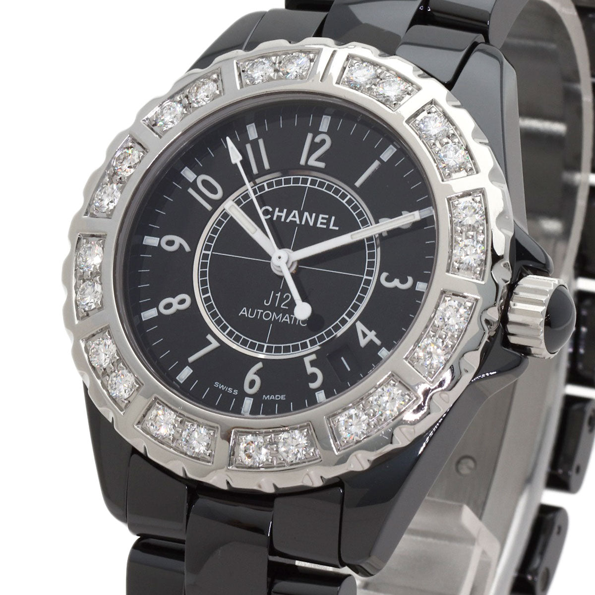 CHANEL J12 1.5" DiamondBezel Watches H1174 Ceramic/Ceramic mens