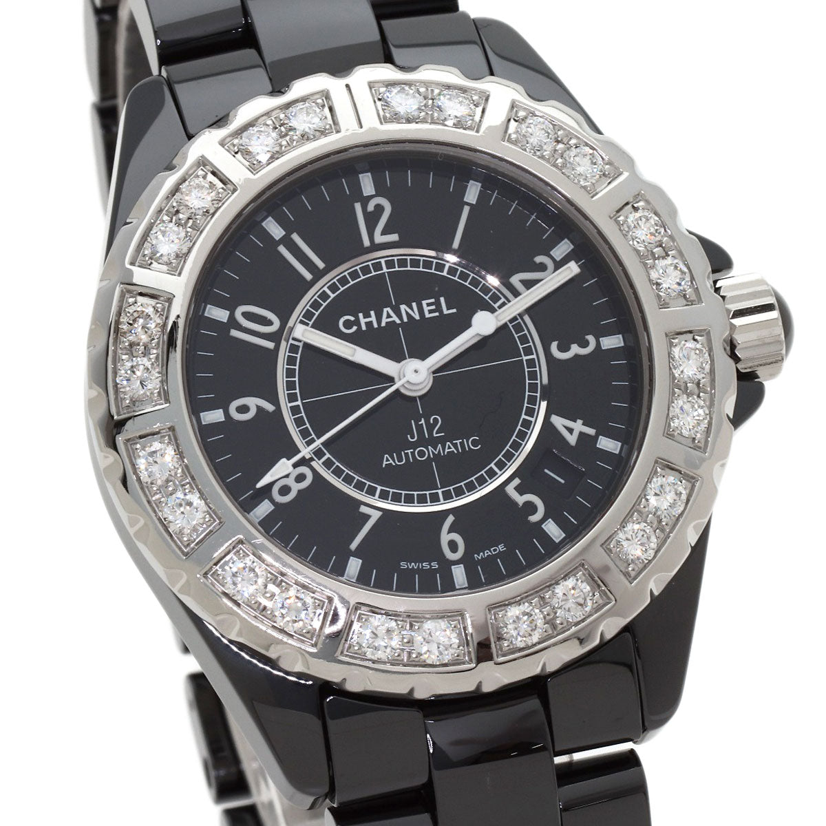 CHANEL J12 1.5" DiamondBezel Watches H1174 Ceramic/Ceramic mens