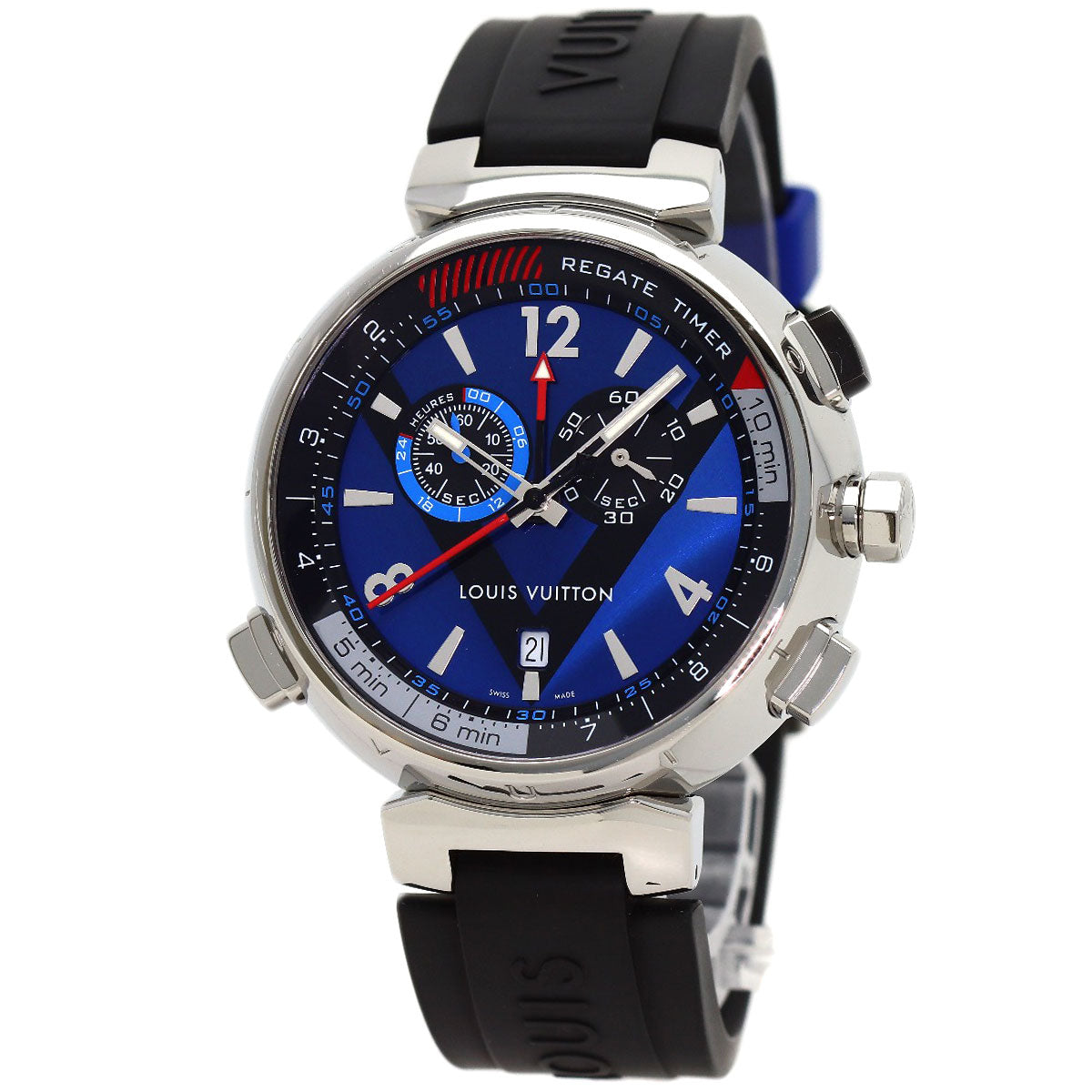 LOUIS VUITTON Tambour Louis Vuitton Cup Regatta Watches Q102D Stainless Steel/Rubber mens