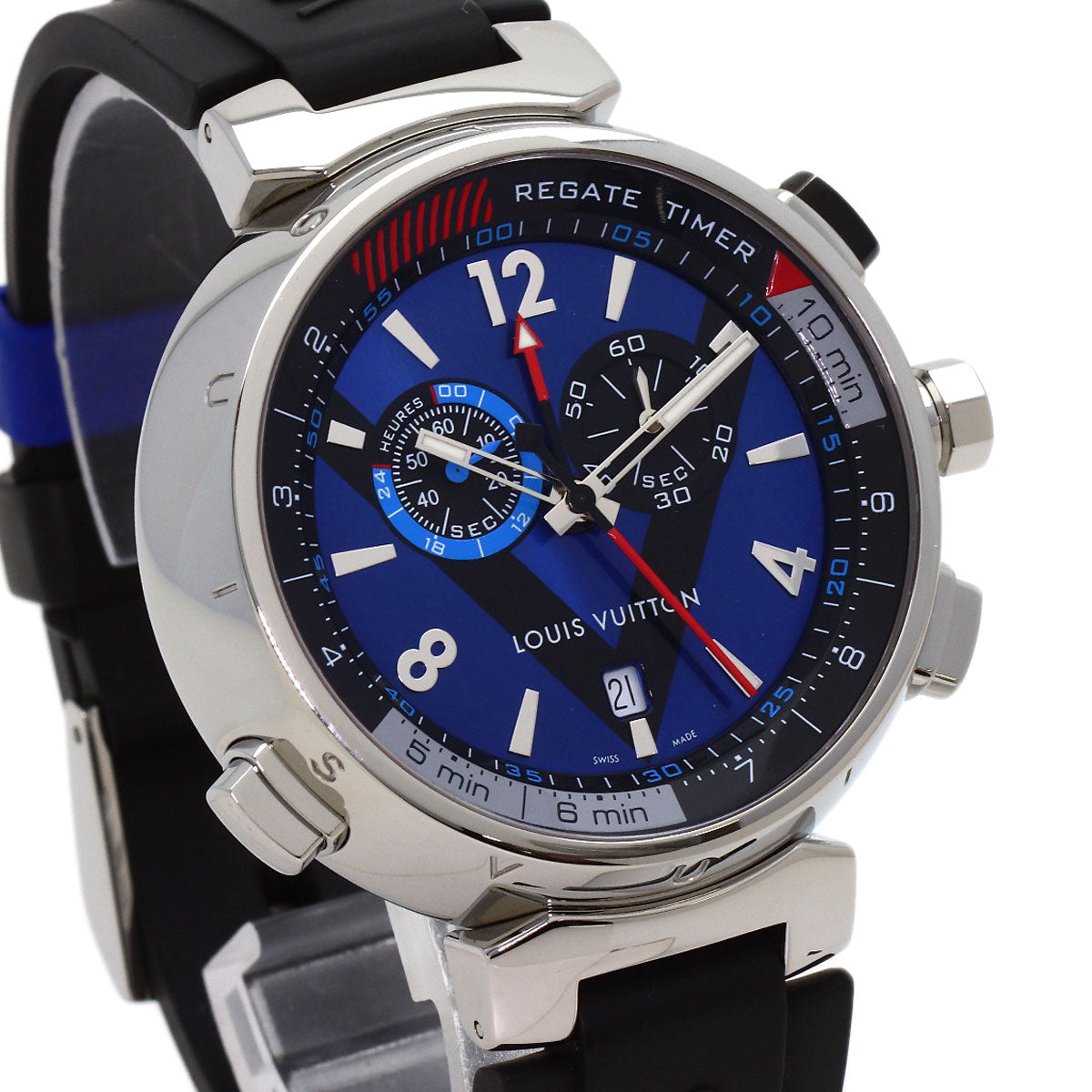 LOUIS VUITTON Tambour Louis Vuitton Cup Regatta Watches Q102D Stainless Steel/Rubber mens