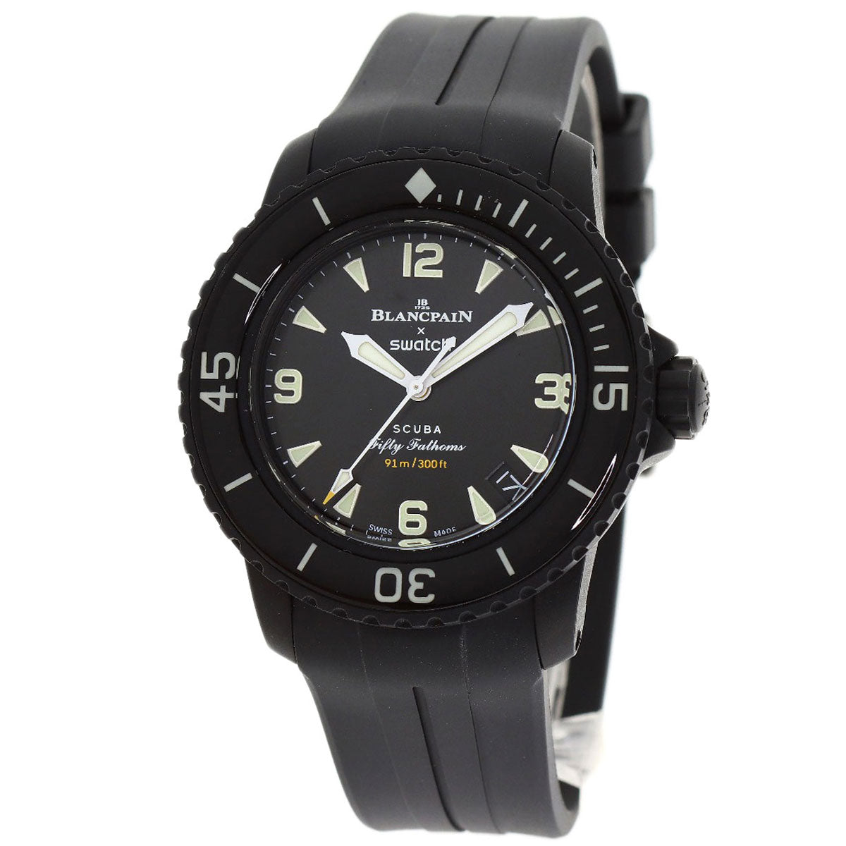 Swatch Blancpain collaboration Scuba Fifty Fathoms Watches SO35B400 Ceramic/Rubber mens