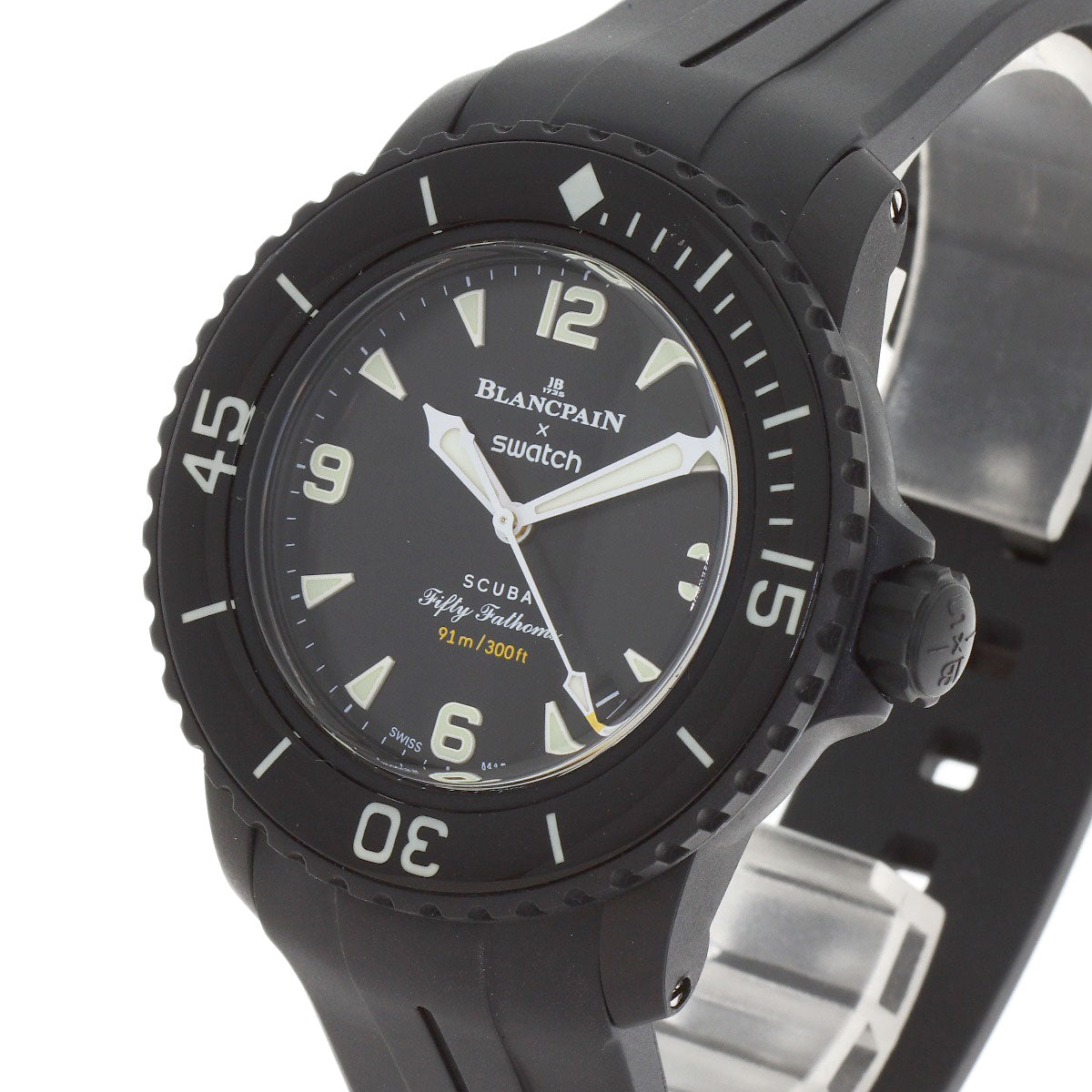 Swatch Blancpain collaboration Scuba Fifty Fathoms Watches SO35B400 Ceramic/Rubber mens