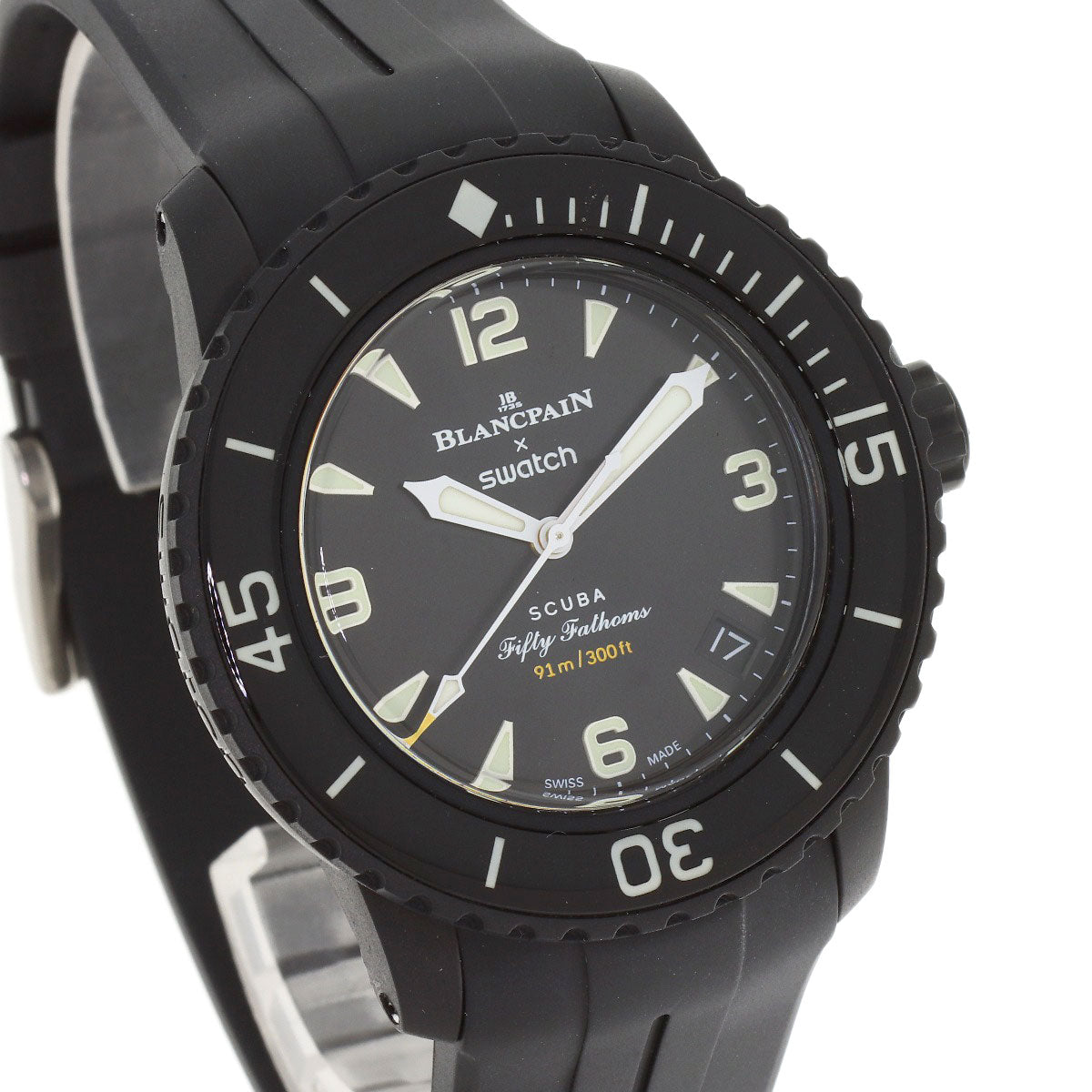 Swatch Blancpain collaboration Scuba Fifty Fathoms Watches SO35B400 Ceramic/Rubber mens