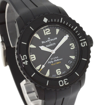 Swatch Blancpain collaboration Scuba Fifty Fathoms Watches SO35B400 Ceramic/Rubber mens