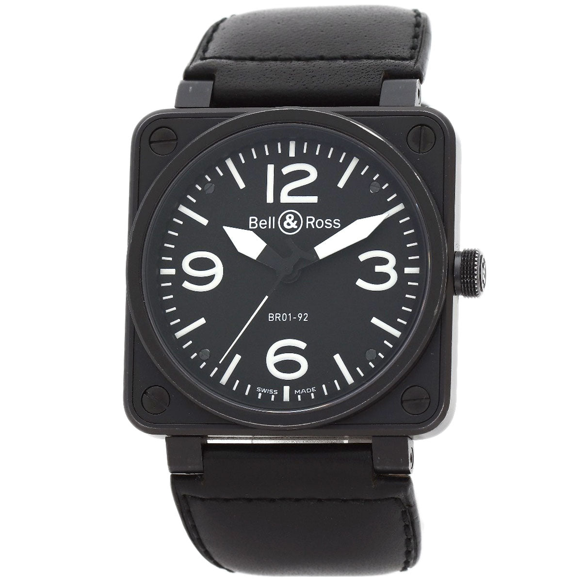 Bell＆Ross Square Watches BR01-92 Stainless Steel/Leather mens