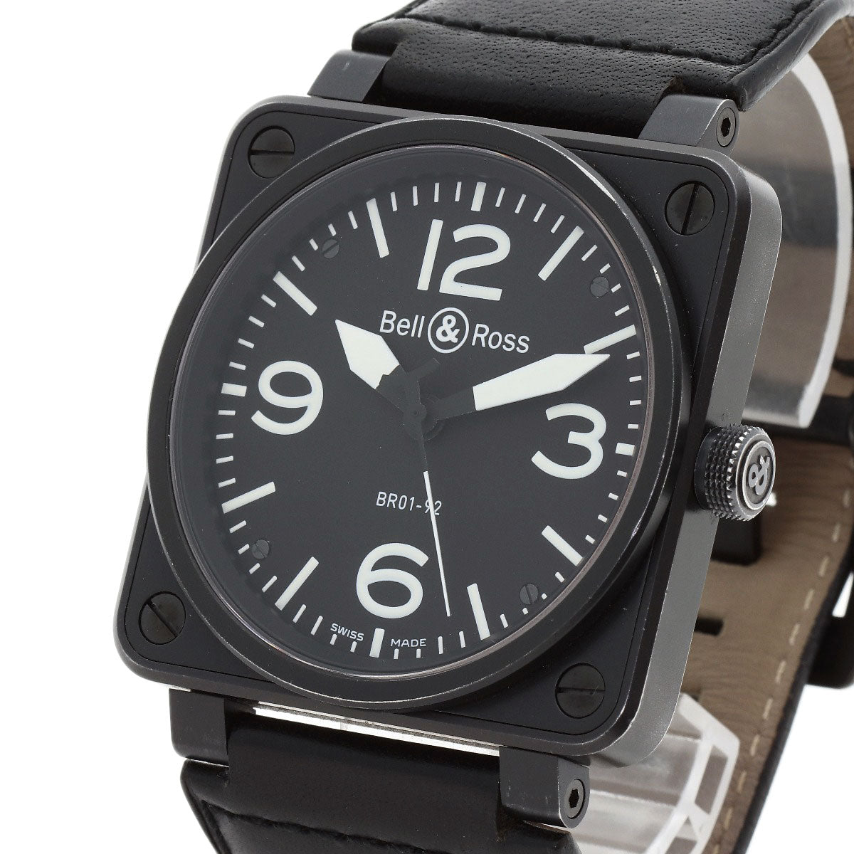 Bell＆Ross Square Watches BR01-92 Stainless Steel/Leather mens