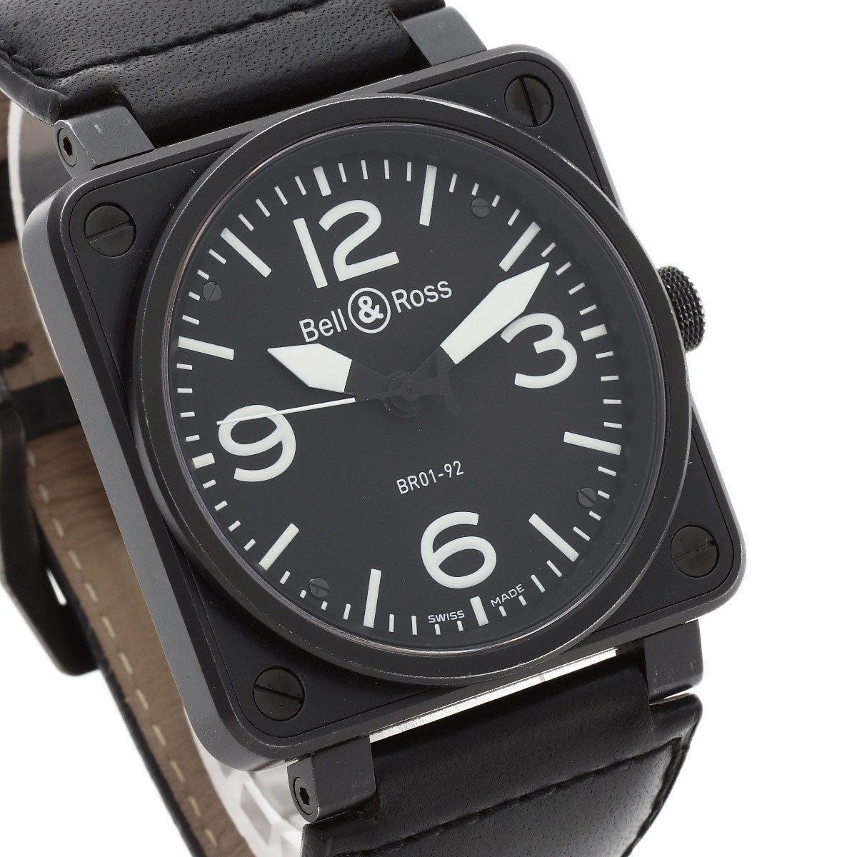 Bell＆Ross Square Watches BR01-92 Stainless Steel/Leather mens