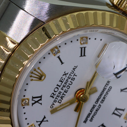 ROLEX Datejust 10P Diamond White Roman Watches 69173G Stainless Steel/SSxK18YG Ladies
