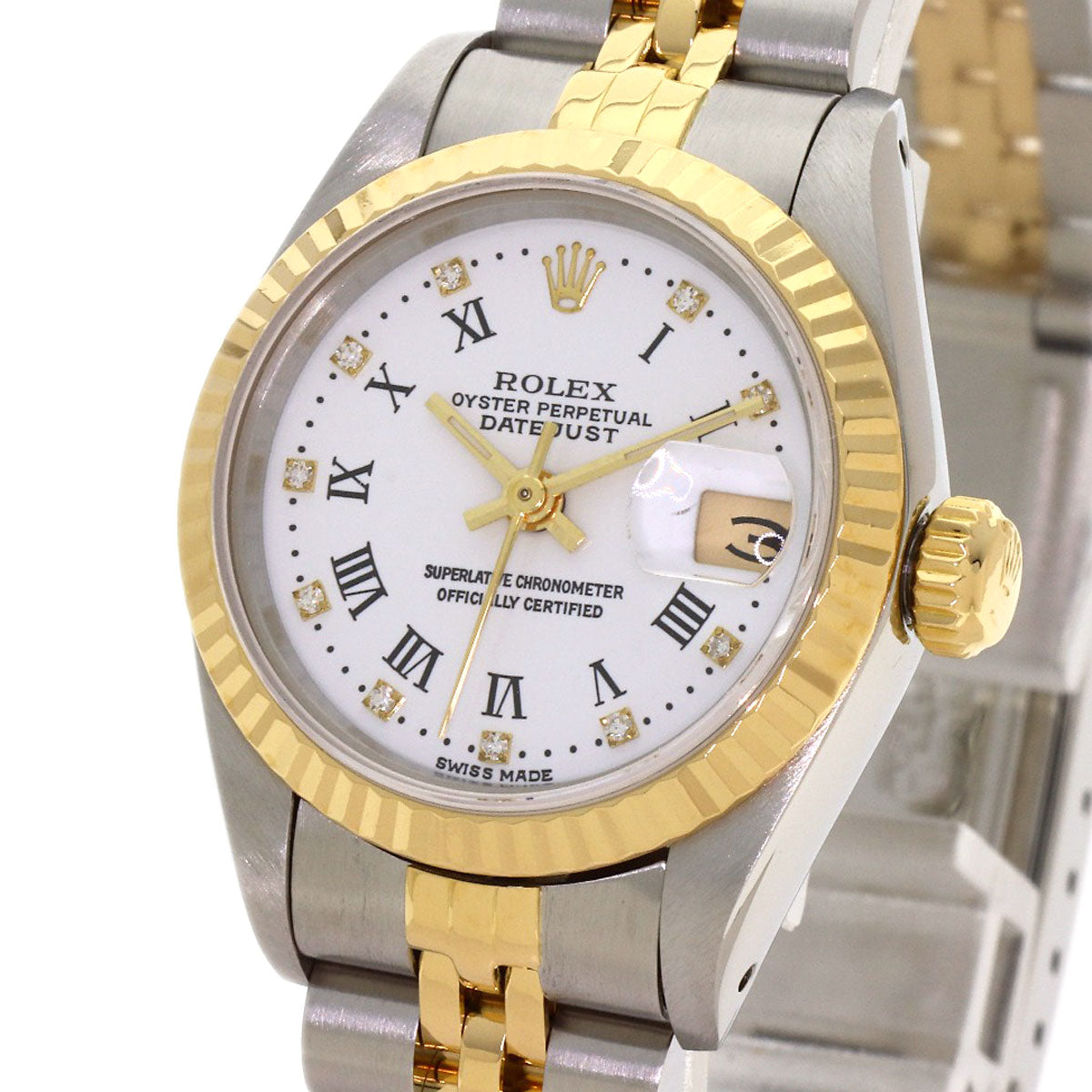 ROLEX Datejust 10P Diamond White Roman Watches 69173G Stainless Steel/SSxK18YG Ladies