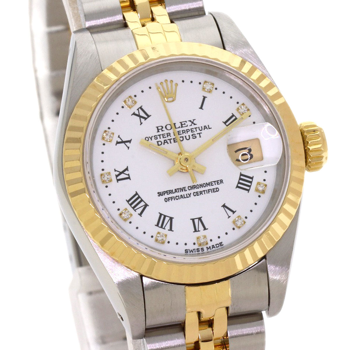 ROLEX Datejust 10P Diamond White Roman Watches 69173G Stainless Steel/SSxK18YG Ladies