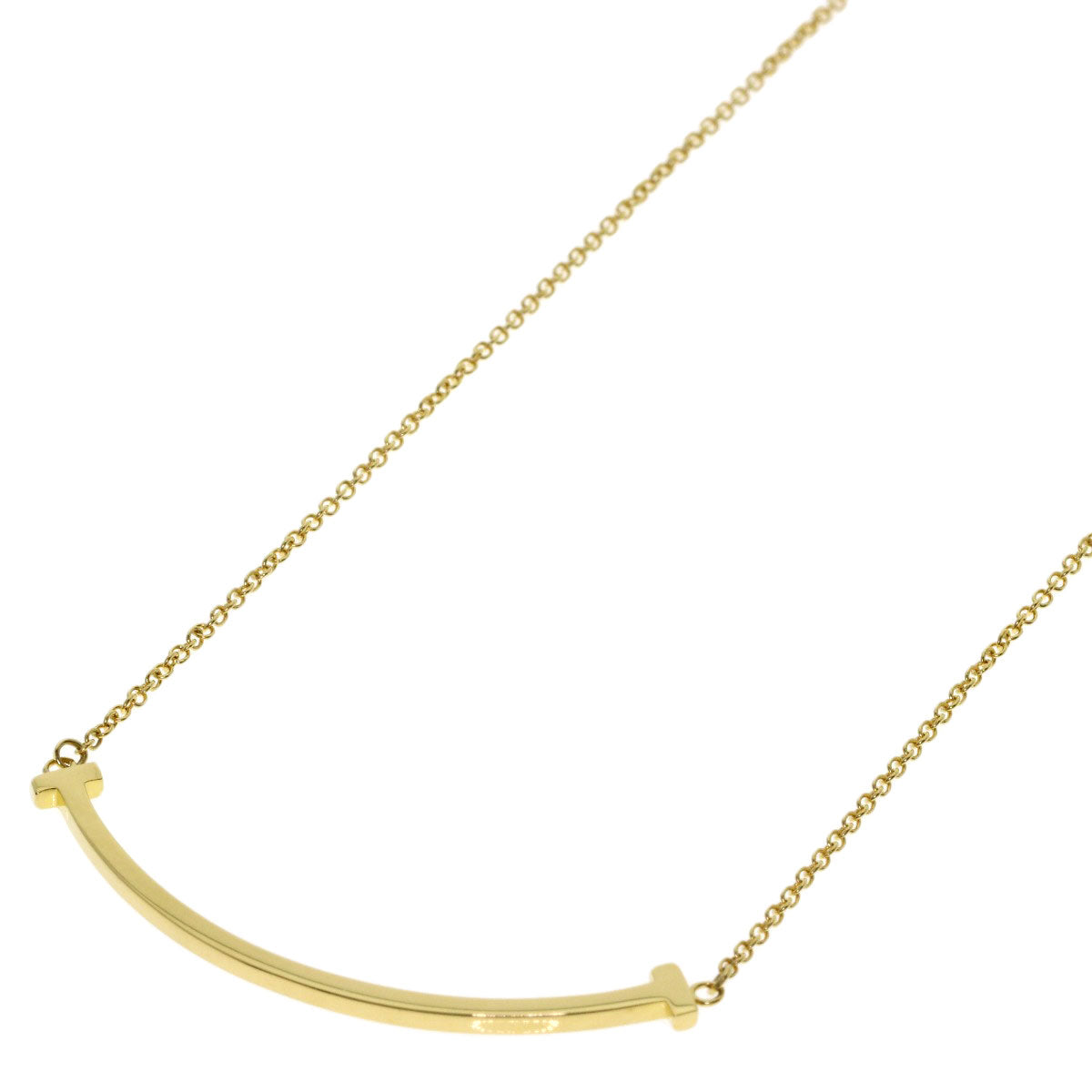 TIFFANY&Co. T smile small Necklace K18 Yellow Gold Ladies [Used]