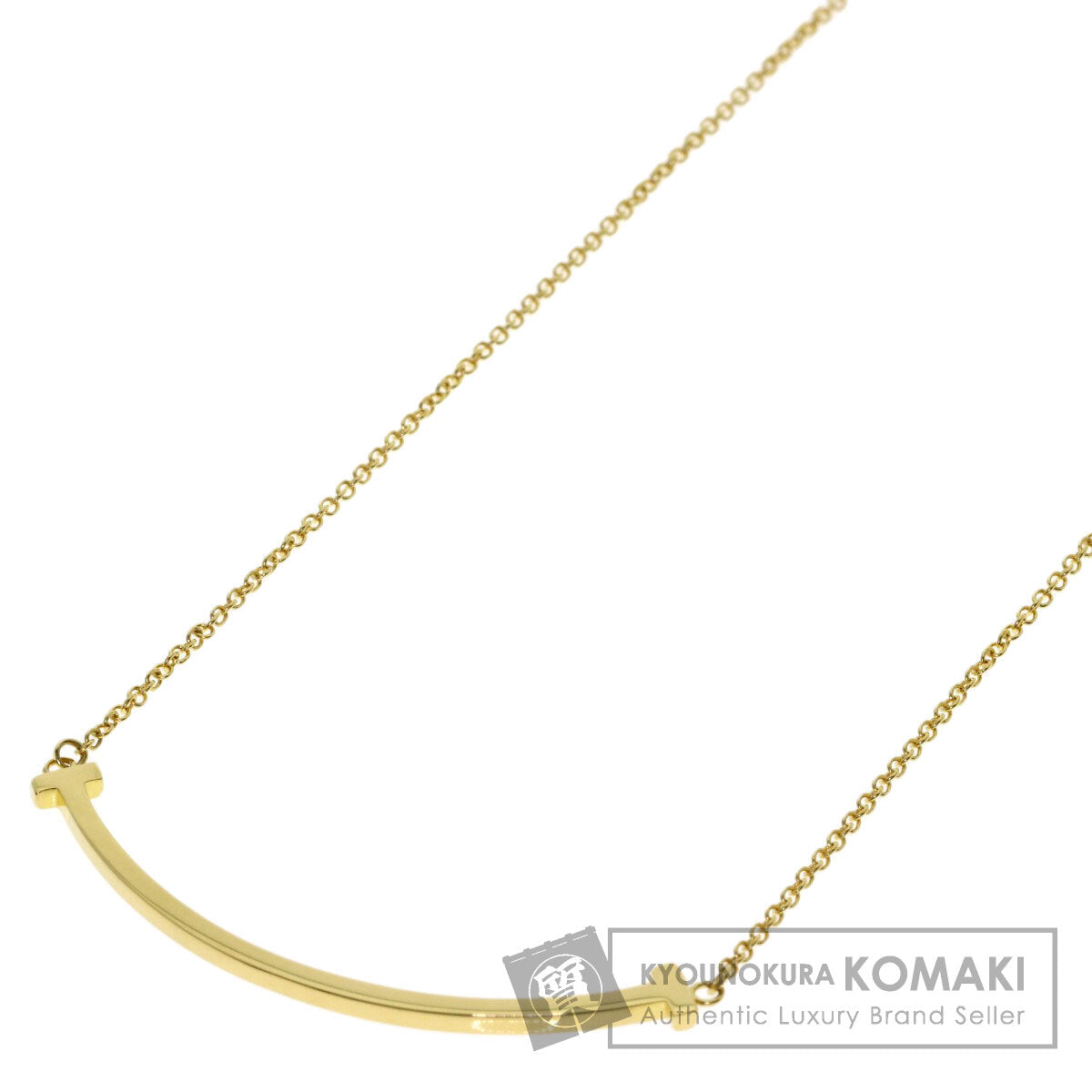 TIFFANY&Co. T smile small Necklace K18 Yellow Gold Ladies [Used]