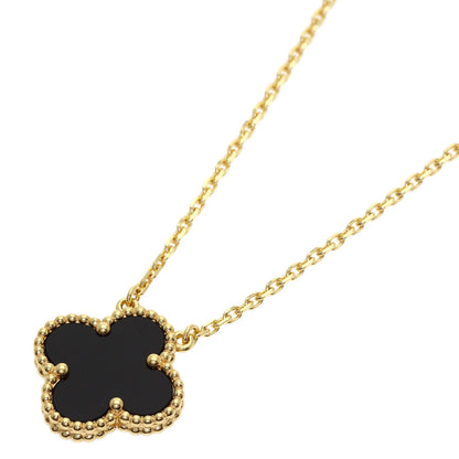 Van Cleef & Arpels Vintage Alhambra Onyx Necklace K18 Yellow Gold Ladies [Used]