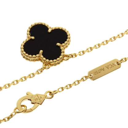 Van Cleef & Arpels Vintage Alhambra Onyx Necklace K18 Yellow Gold Ladies [Used]