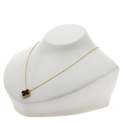 Van Cleef & Arpels Vintage Alhambra Onyx Necklace K18 Yellow Gold Ladies [Used]