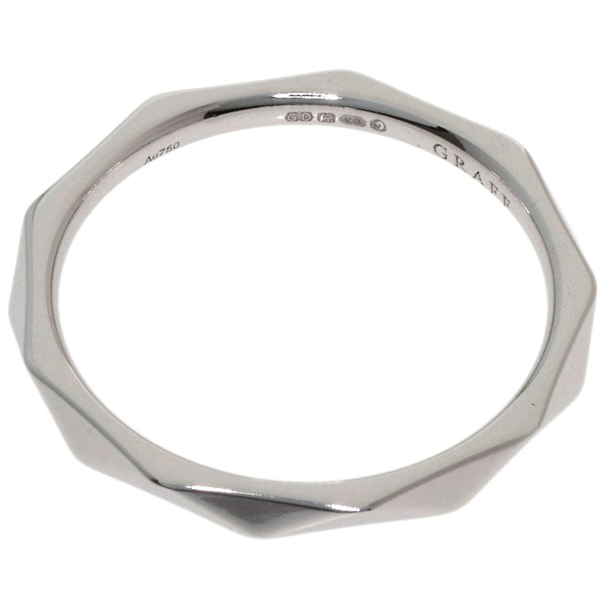GRAFF Lawrence Signature Band Ring K18 White Gold Ladies [Used]