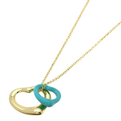 TIFFANY&Co. Open Heart Turquoise Necklace K18 Yellow Gold Ladies [Used]