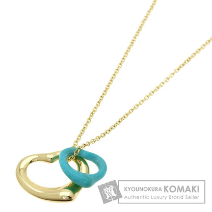 TIFFANY&Co. Open Heart Turquoise Necklace K18 Yellow Gold Ladies [Used]