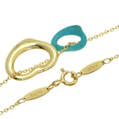 TIFFANY&Co. Open Heart Turquoise Necklace K18 Yellow Gold Ladies [Used]