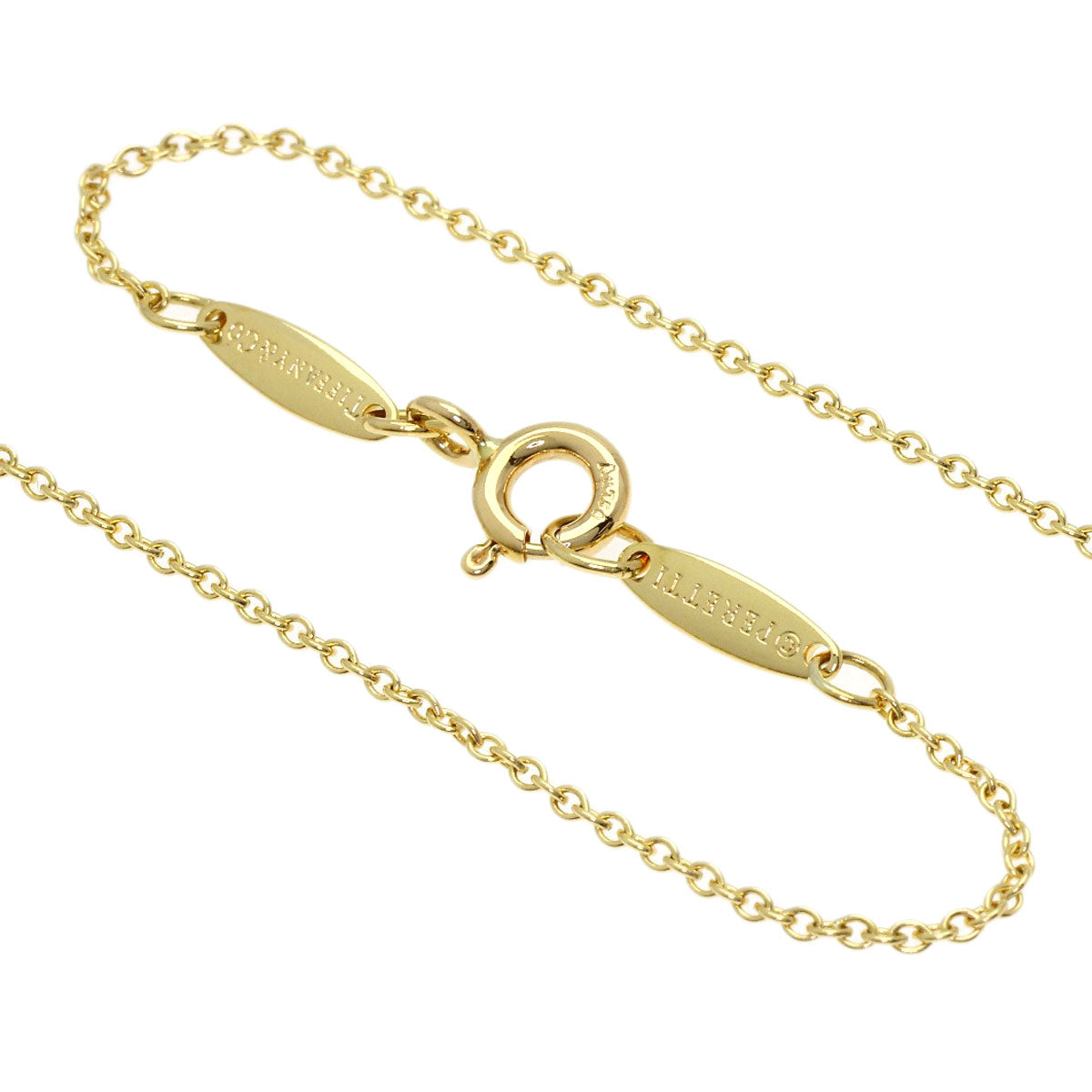 TIFFANY&Co. Open Heart Turquoise Necklace K18 Yellow Gold Ladies [Used]
