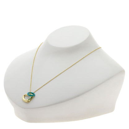 TIFFANY&Co. Open Heart Turquoise Necklace K18 Yellow Gold Ladies [Used]