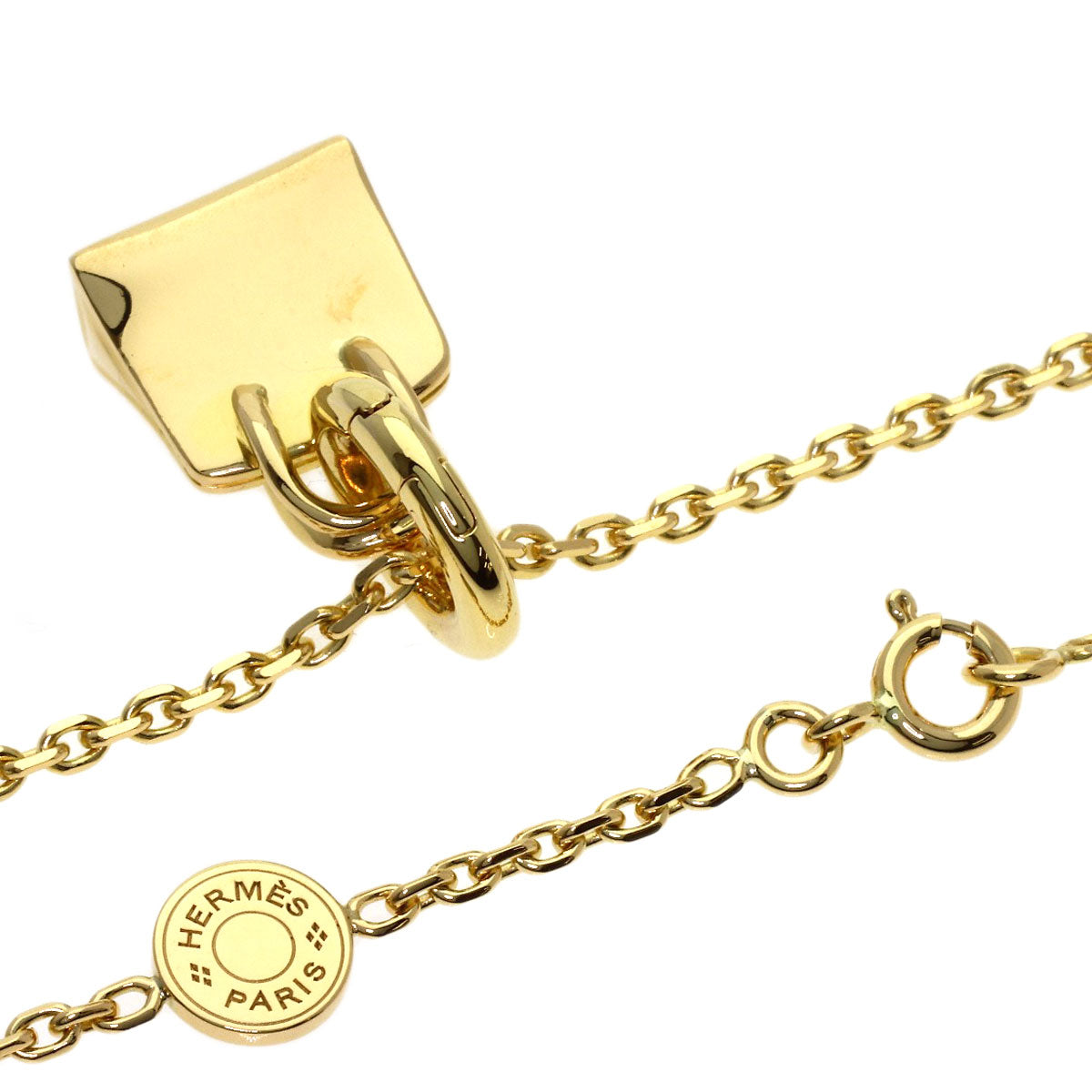 HERMES Amulet Birkin Necklace K18 Yellow Gold Ladies [Used]
