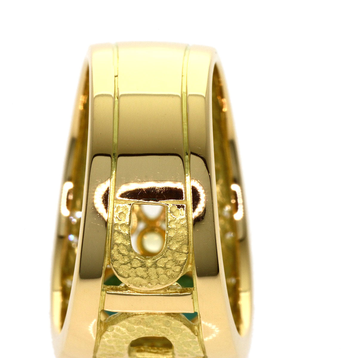 IKEDA KEIKO AK Collection Green Tourmaline Diamond Sapphire Ring K18 Yellow Gold Ladies [Used]