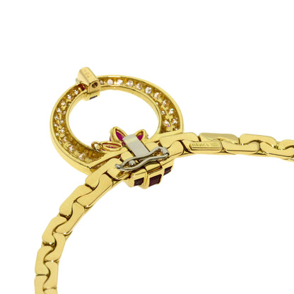 2.77ct Ruby Diamond Necklace K18 Yellow Gold 40.8g　Ladies