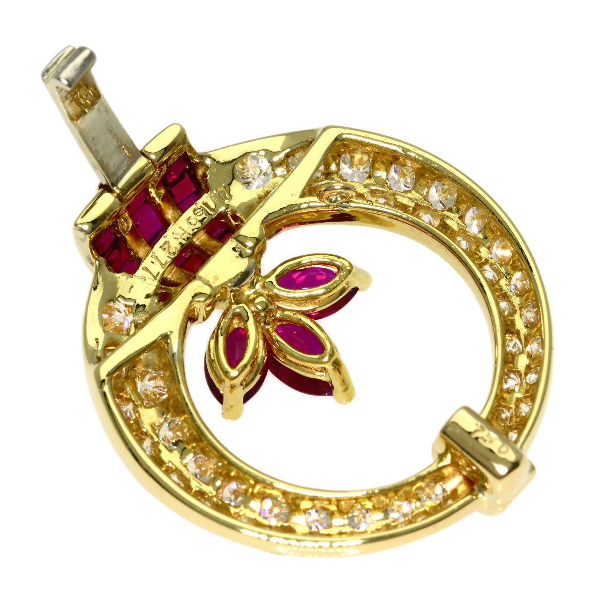 2.77ct Ruby Diamond Necklace K18 Yellow Gold 40.8g　Ladies