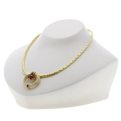 2.77ct Ruby Diamond Necklace K18 Yellow Gold 40.8g　Ladies