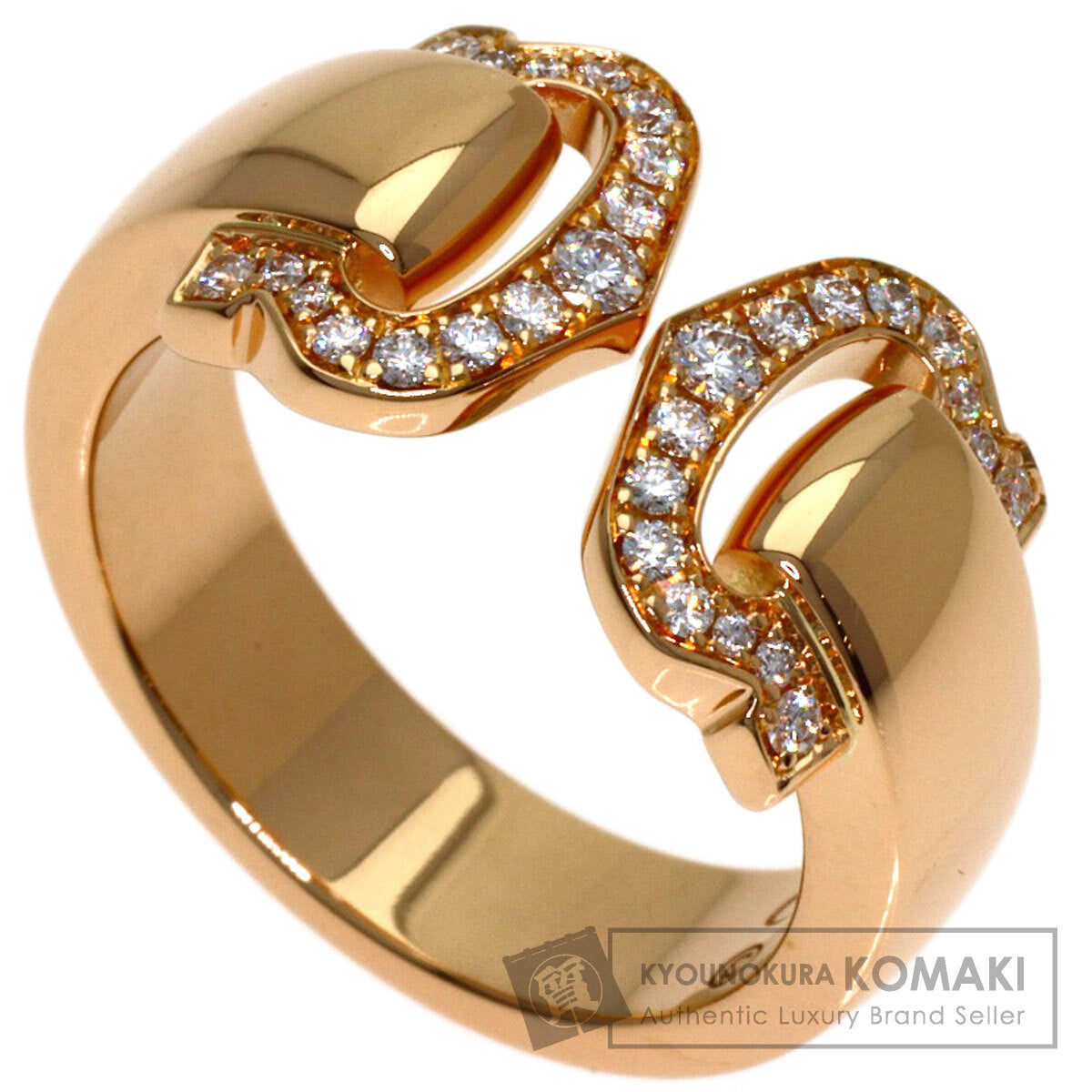 CARTIER 2C Boucluse Diamond # 48 Ring K18 Pink Gold Ladies [Used]