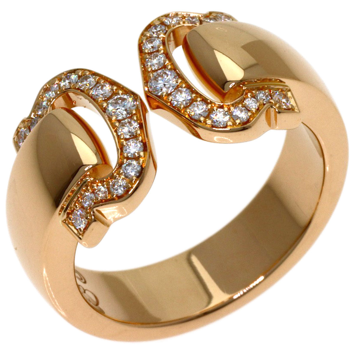 CARTIER 2C Boucluse Diamond # 48 Ring K18 Pink Gold Ladies [Used]