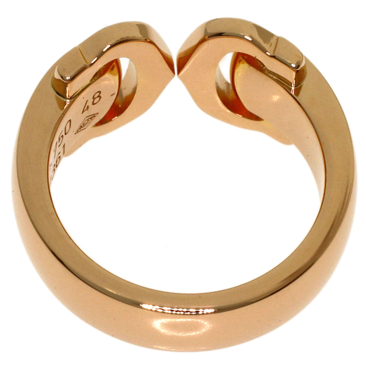 CARTIER 2C Boucluse Diamond # 48 Ring K18 Pink Gold Ladies [Used]