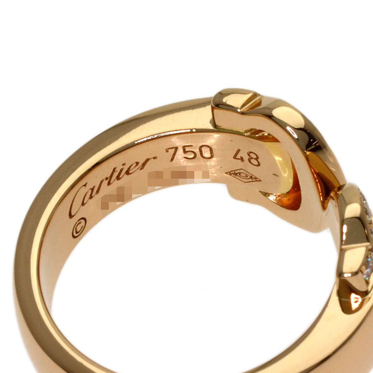 CARTIER 2C Boucluse Diamond # 48 Ring K18 Pink Gold Ladies [Used]