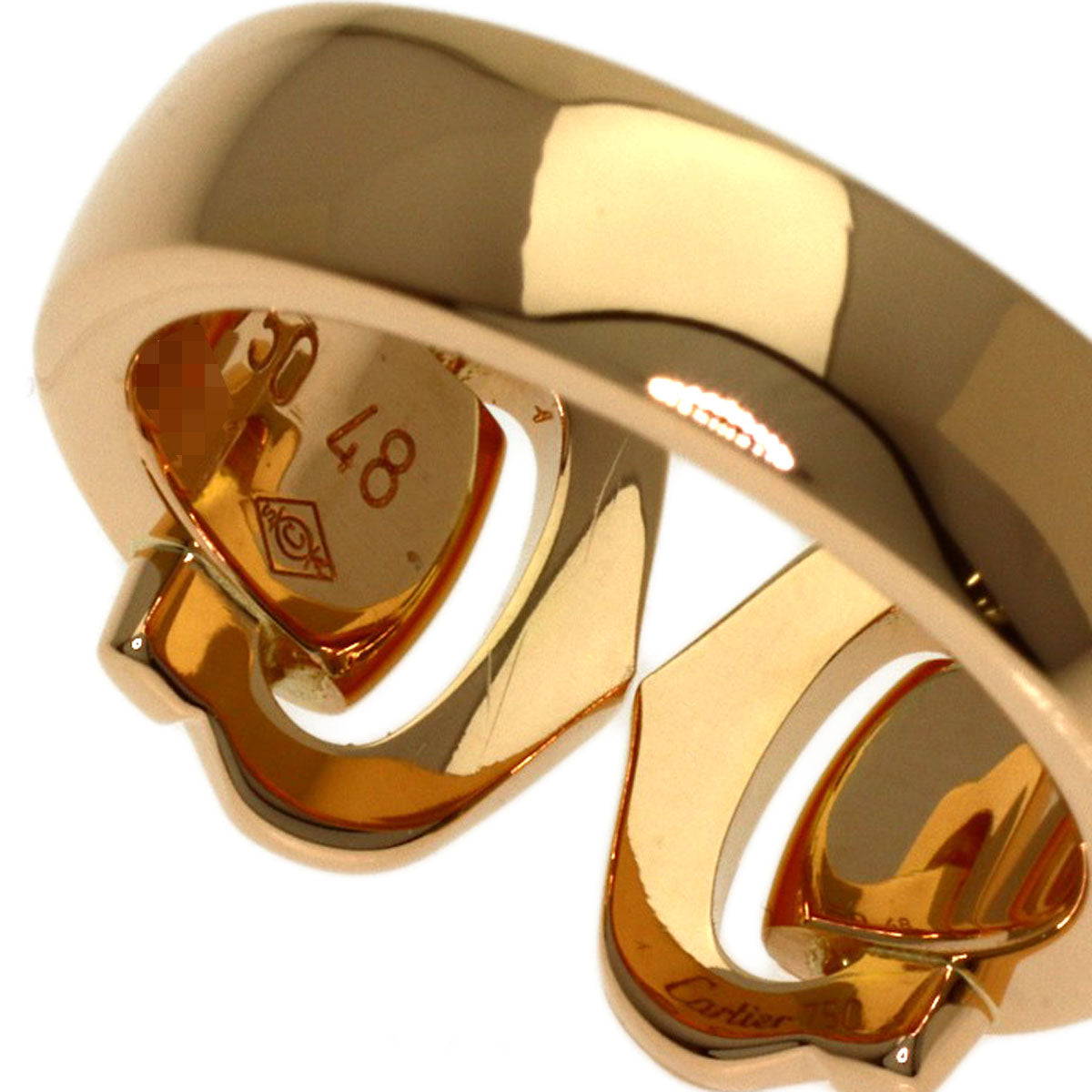 CARTIER 2C Boucluse Diamond # 48 Ring K18 Pink Gold Ladies [Used]