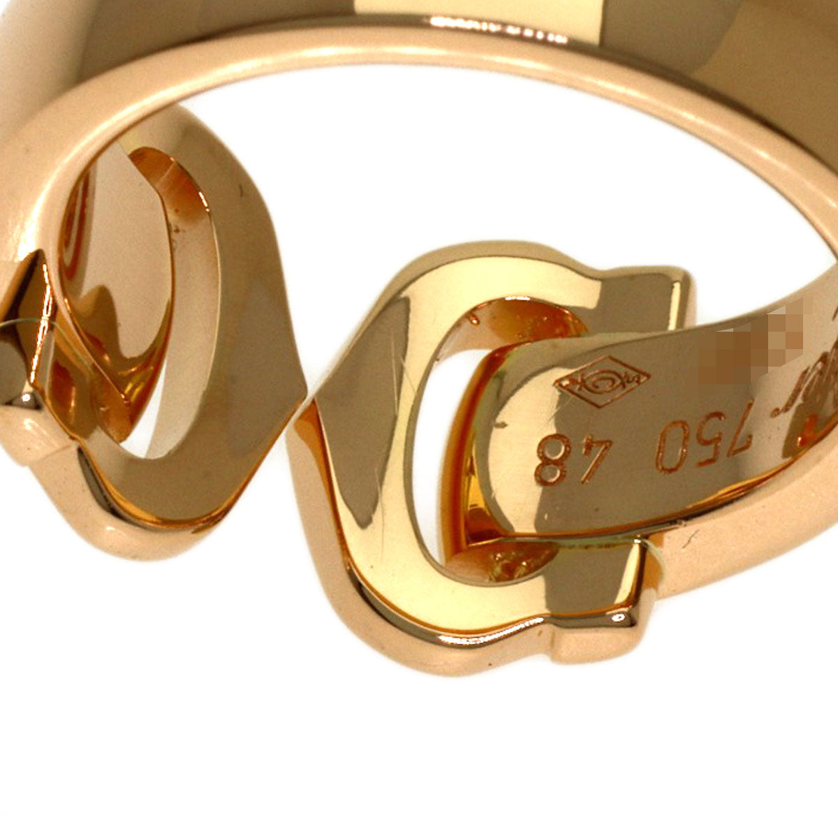 CARTIER 2C Boucluse Diamond # 48 Ring K18 Pink Gold Ladies [Used]