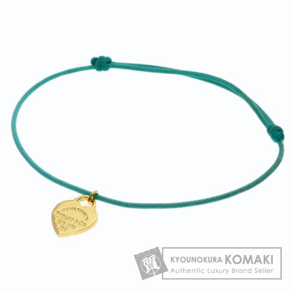TIFFANY&Co. Return to TIFFANY&Co. Heart Tag Blue Cord Bracelet K18 Yellow Gold Ladies [Used]