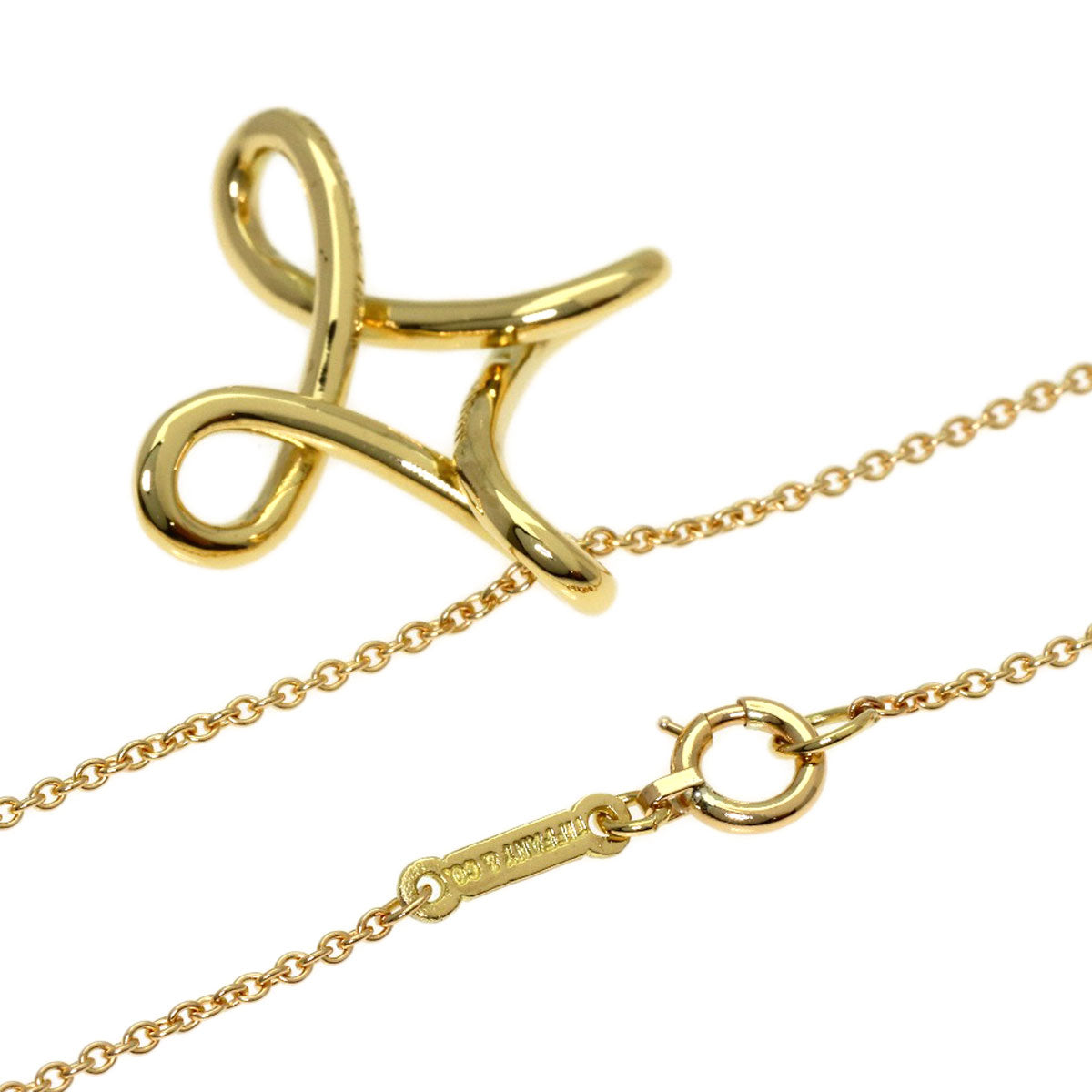 TIFFANY&Co. Open cross Necklace K18 Yellow Gold Ladies [Used]
